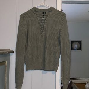 Sweater with stylish V cut